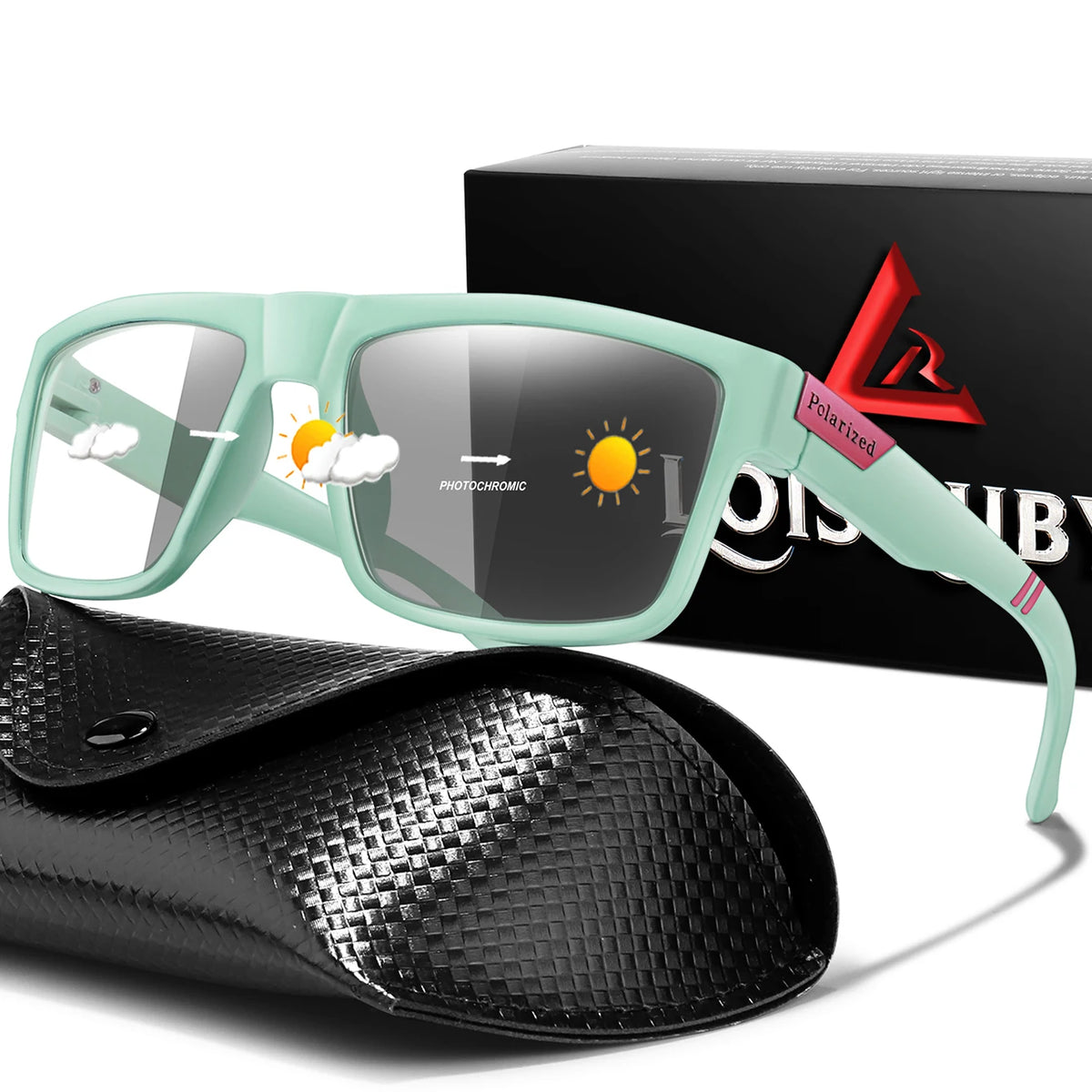 Photochromic Sunglasses with Protective Case