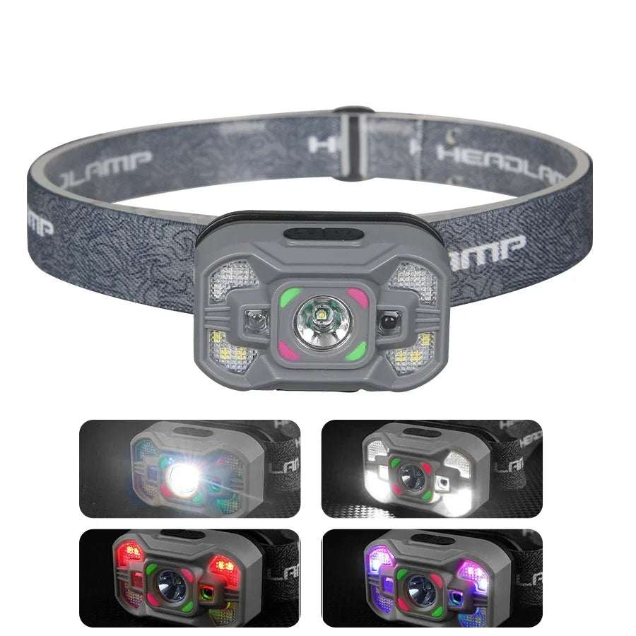 USB Rechargeable LED Headlamp with 6 Lighting Modes