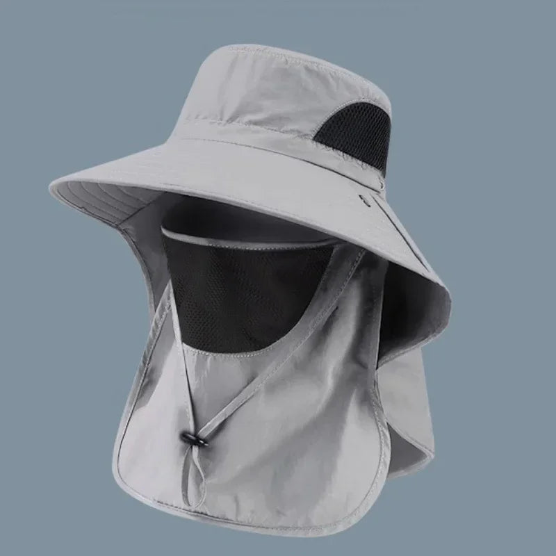 UPF 50+ Wide Brim Sun Hat with Detachable Face Mask
