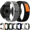 Various colors and styles of adjustable nylon straps for Garmin sports watches shown in a row.
