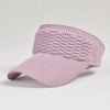 A light purple knitted adjustable sun hat with a textured crown and brim.