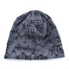 Vintage Letter Print Beanie Hat with Fleece Lining