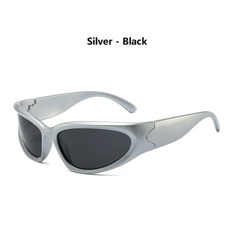 Silver-black vintage rectangle aviator sunglasses shown in a studio shot.