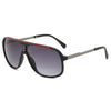 Classic neutral sunglasses with dark lenses and a silver frame shown against a white background.
