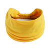 Foulard en coton bohème jaune noué en nœud