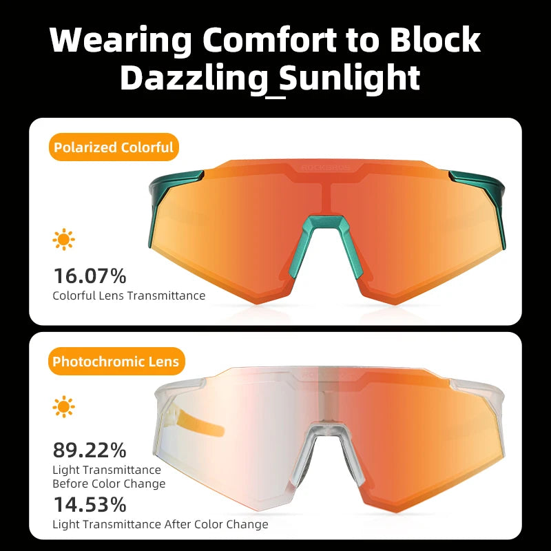Photochromic Cycling Sunglasses with UV400 Protection