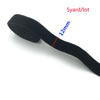 Black stretch velvet elastic headband shown with a 12mm measurement and labeled as a 5 yard lot.