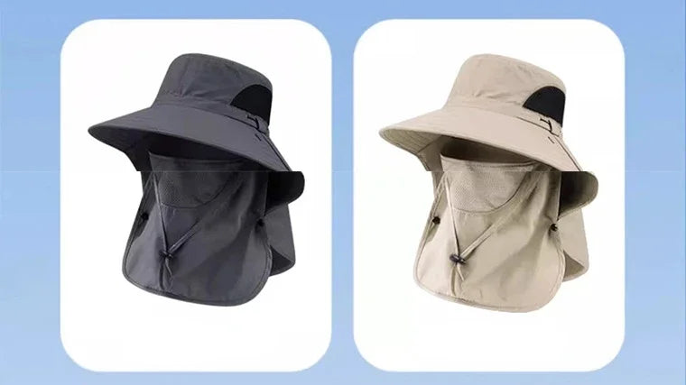 UPF 50+ Wide Brim Sun Hat with Detachable Face Mask