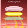 A pink infrared light heating pad emitting yellow light and heat rays onto a surface.