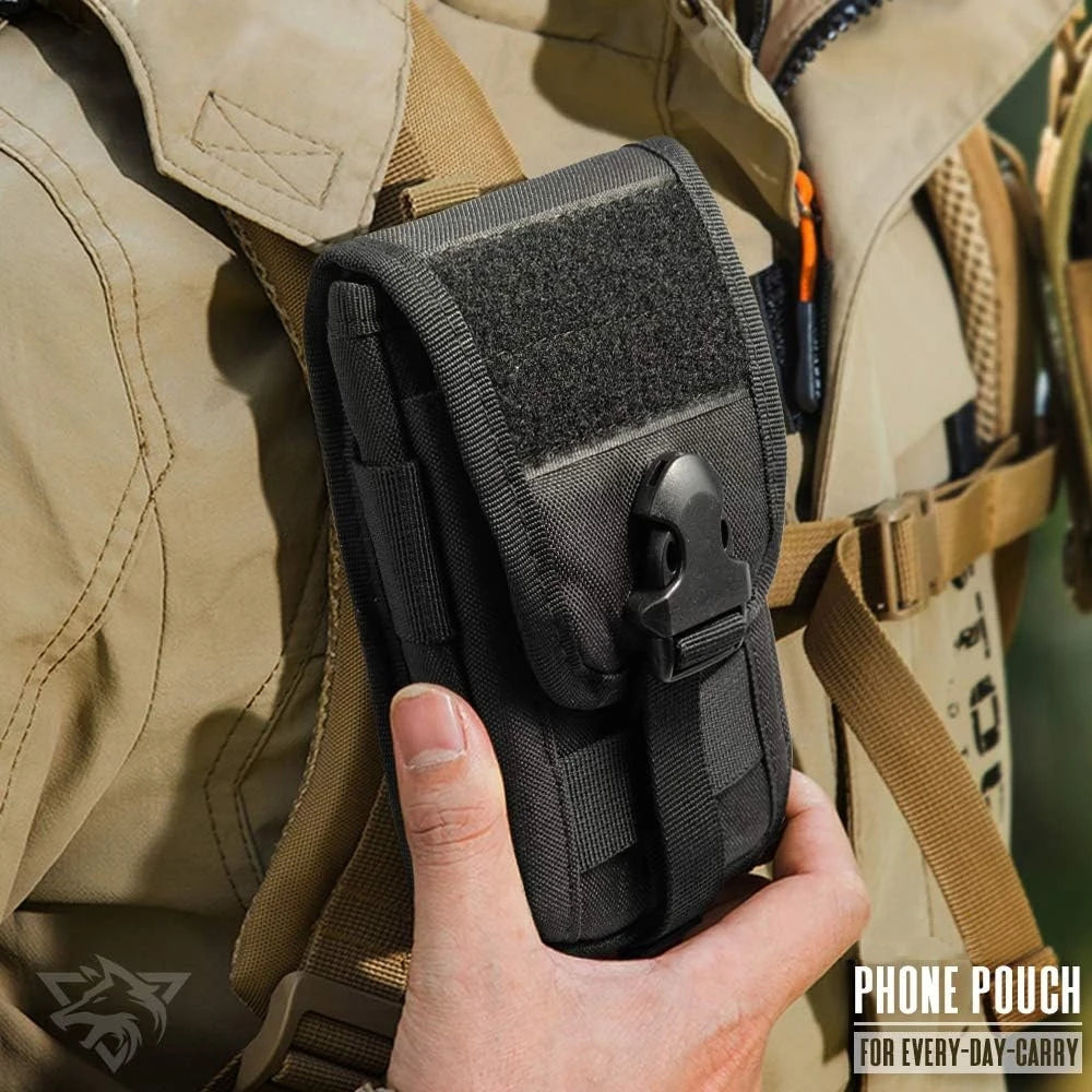 Rugged Tactical Phone Pouch with MOLLE System