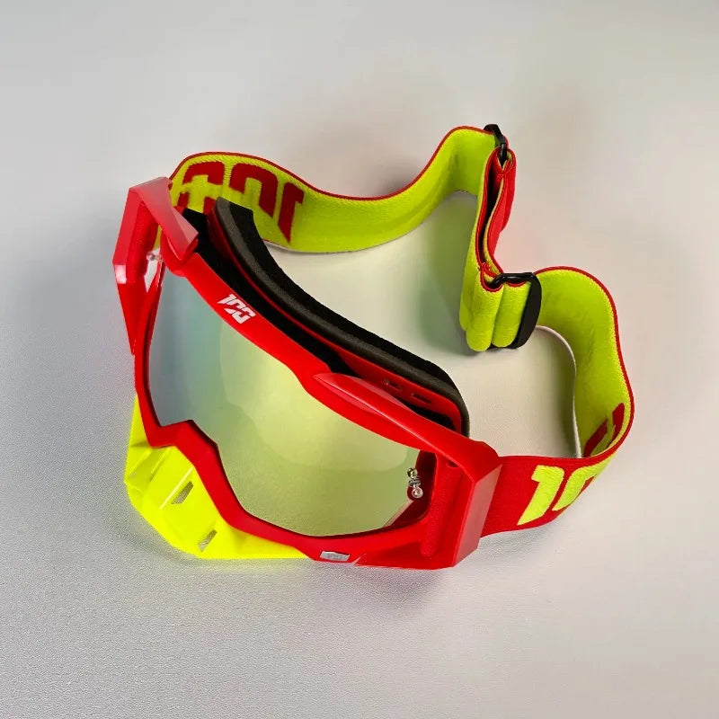 Classic Red Motorcycle Goggles with HD Lens