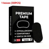 A black box of premium tape containing 30 pieces of hypoallergenic and gentle on skin nasal strips.