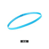 A blue elastic silicone sports headband shown in a loop.
