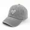 Peach Heart Embroidered Baseball Cap