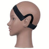 A mannequin head displaying an adjustable lace wig band for hair edges.