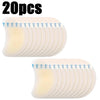 A pack of 20 clear silicone blister patches for foot protection, arranged in a row.