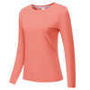 Top de yoga y running de manga larga, ligero y transpirable, color rosa coral.