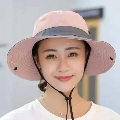 Women's Dual-Tone Sun Hat with Ponytail Hole