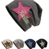 Embroidered Star-Patch Beanie Hat