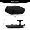 Black silicone gym and weightlifting grip gloves shown with size measurements.