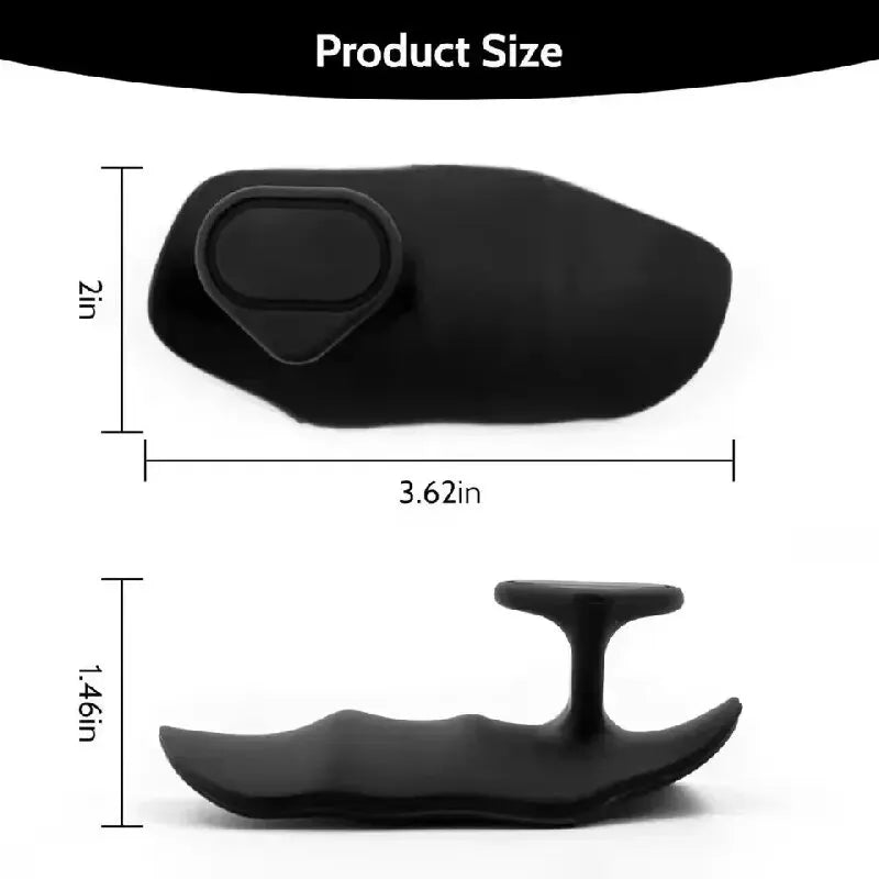 Black silicone gym and weightlifting grip gloves shown with size measurements.