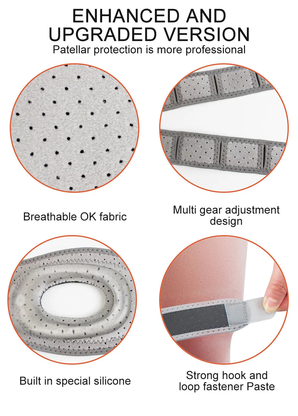 Knee Compression Sleeve with Silicone Patella Support