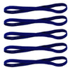 Five elastic silicone sports headbands in royal blue