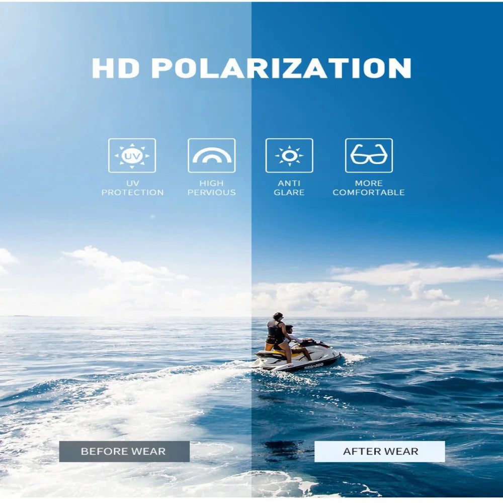 Polarized Half-Frame Sport Sunglasses with Anti-Glare Lenses
