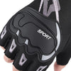 Black half-finger cycling and fitness gloves with a sport grip on the palm