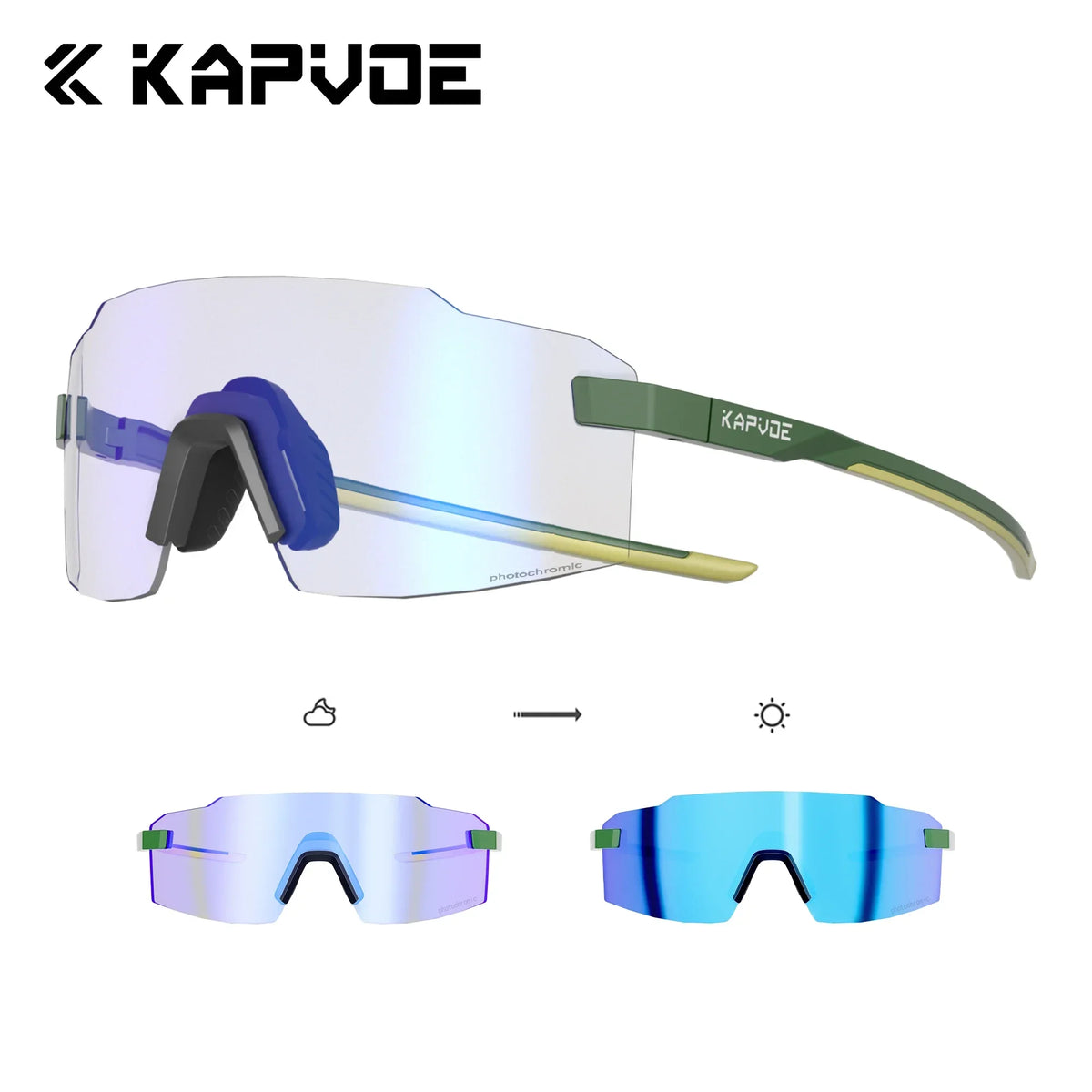 TR90 Photochromic Running Sunglasses with UV400 Protection