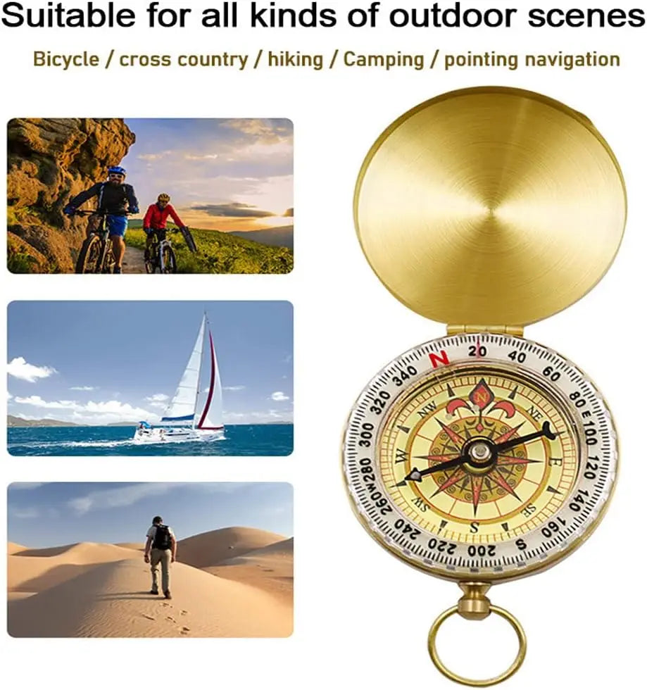 Vintage Brass Compass for Outdoor Navigation
