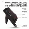 Black diving gloves featuring a reflective design, waterproof zipper, logo, and sensitive touch screen.