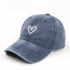 Peach Heart Embroidered Baseball Cap