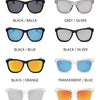 A grid showing various selective color options for sunglasses, including black, grey, blue, silver, orange, and transparent s