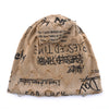 Vintage Letter Print Beanie Hat with Fleece Lining