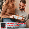 A woman and man are looking at a magnetic wristband for holding tools, presented as a perfect and practical gift for men.