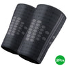 Two black compression thigh sleeves for muscle and joint support