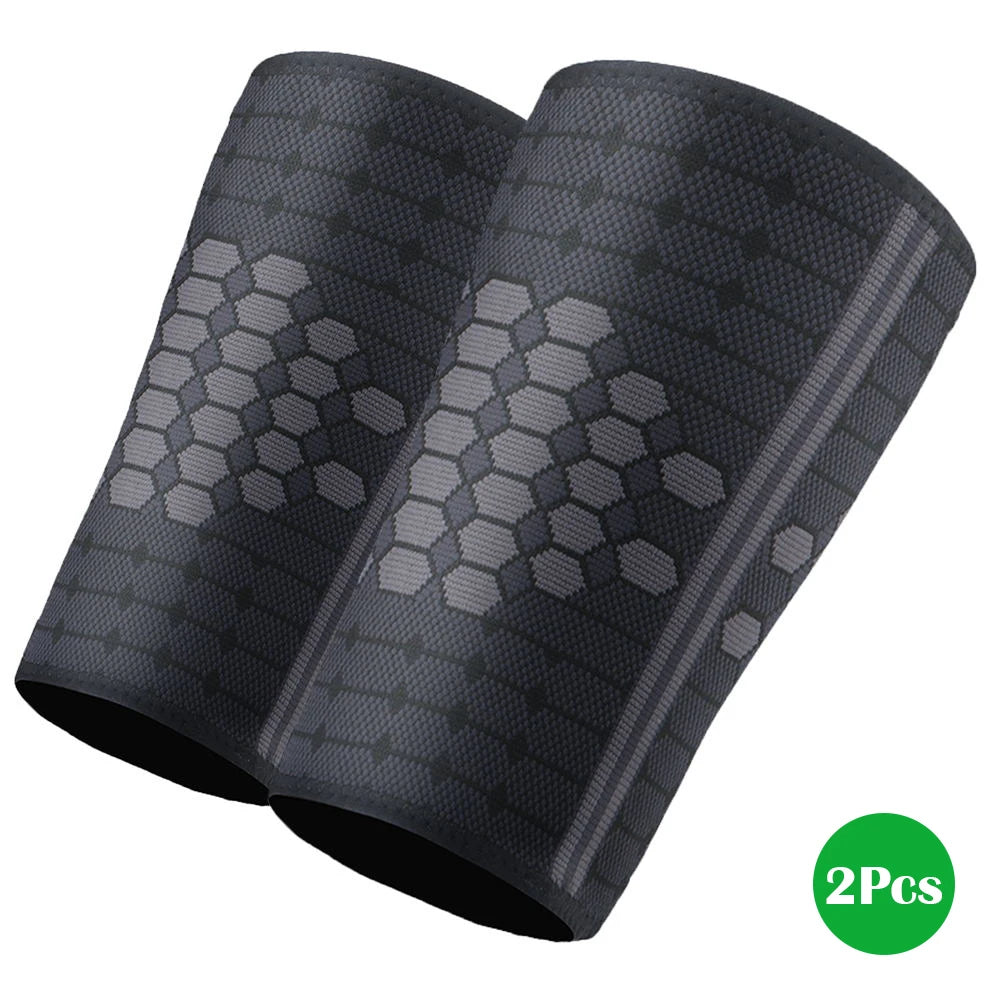 Two black compression thigh sleeves for muscle and joint support