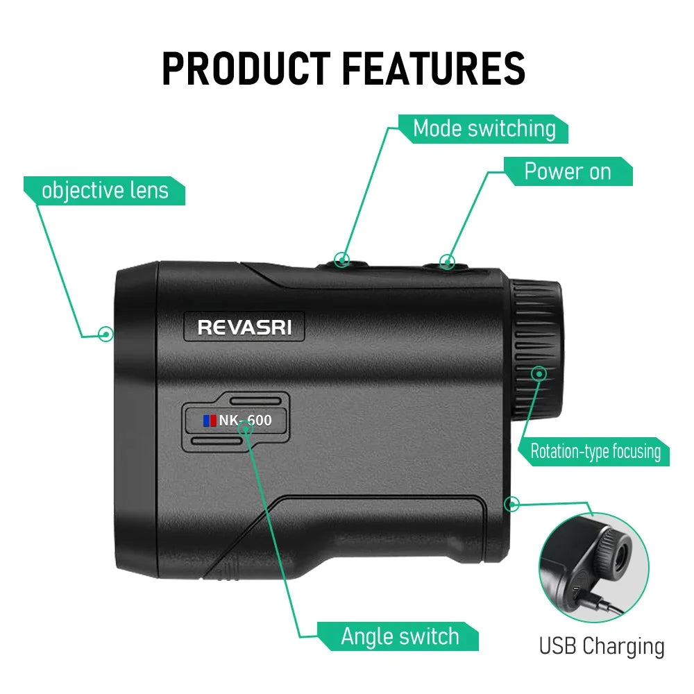 Golf Laser Rangefinder with Slope Compensation and Flag Lock