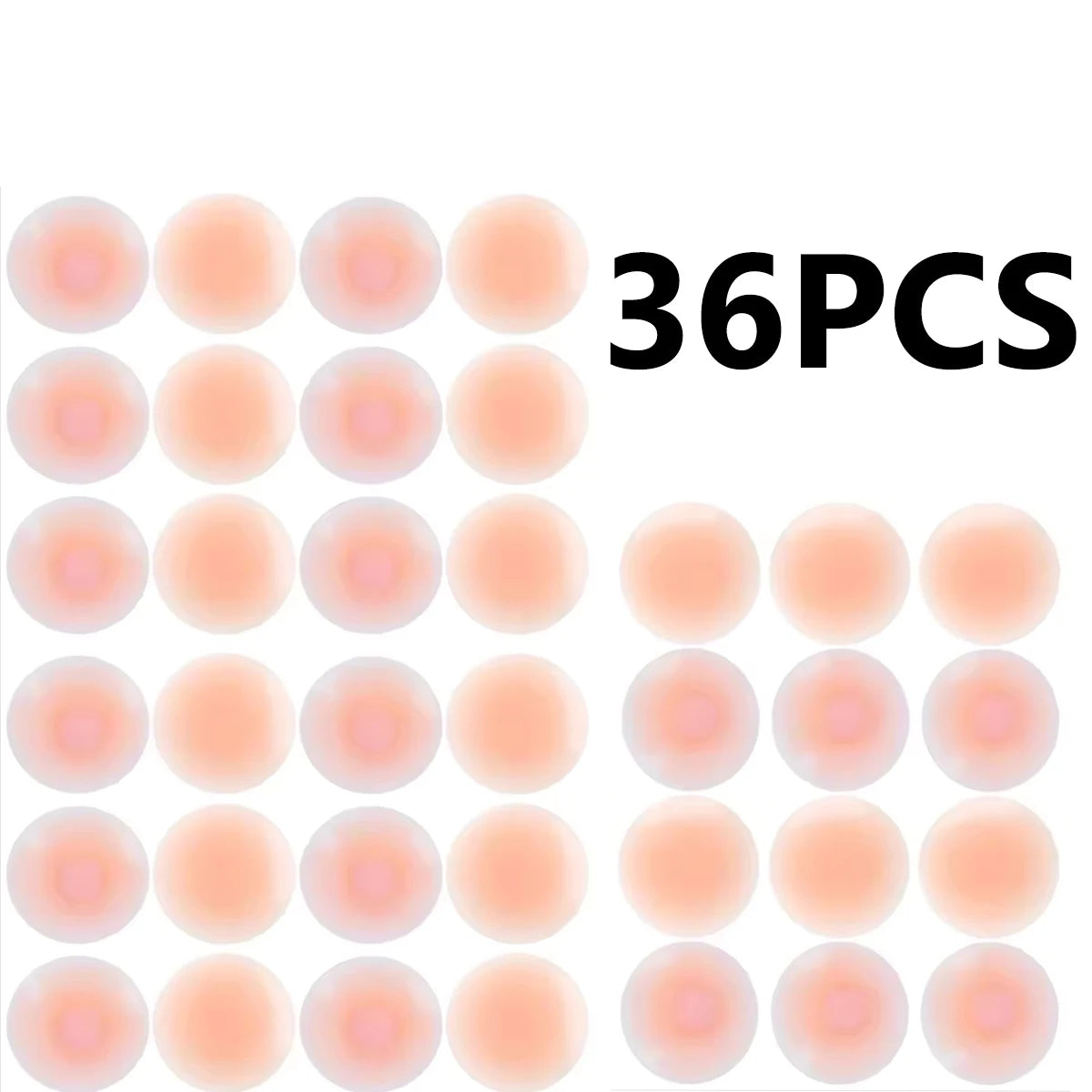 36 cache-lèvres en silicone réutilisables pour soutiens-gorge, couleur pêche pâle