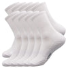 A stack of white men's essential warm socks for outdoor activities