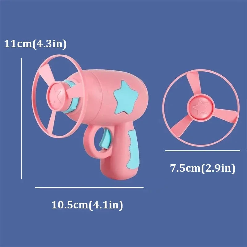 Jouet disque volant rose interactif pour chats, dimensions : 11 cm de long et 7,5 cm de large.