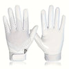 A pair of white full finger sports training gloves displayed against a white background.