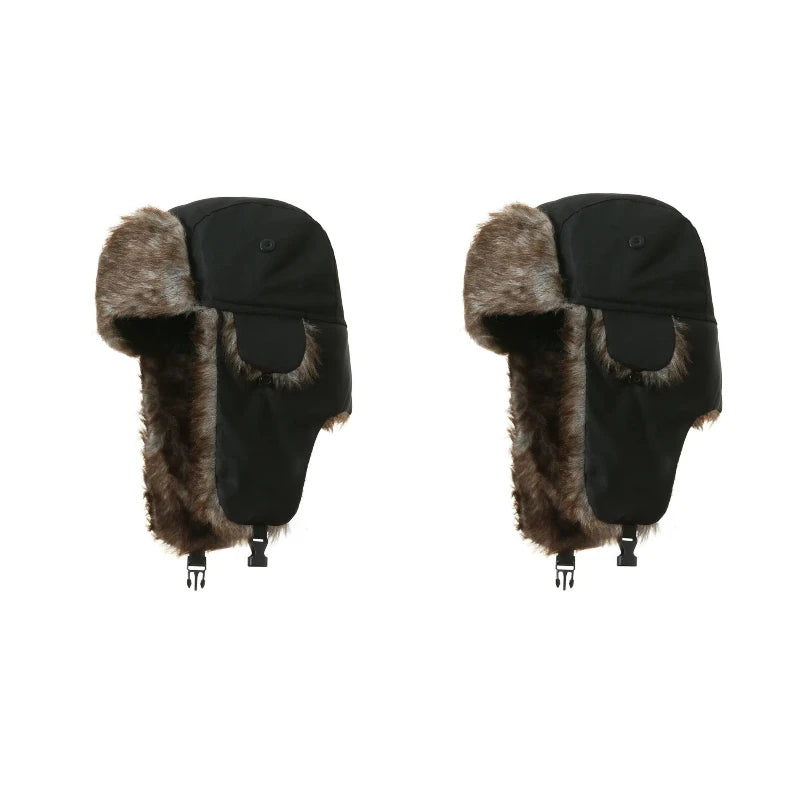 Faux Fur Trapper Hat with Ear Flaps