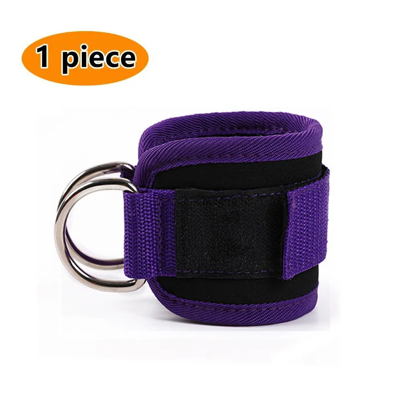 One purple and black adjustable neoprene ankle strap for leg training.