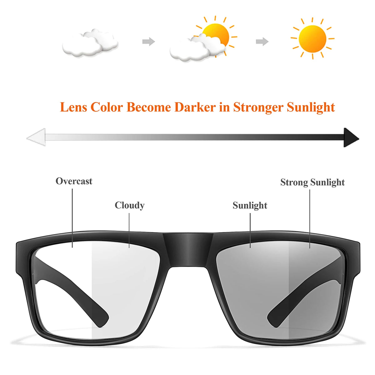 Photochromic Sunglasses with Protective Case