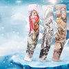 Three long arm sleeves featuring traditional Asian artwork and designs for sun and heat protection