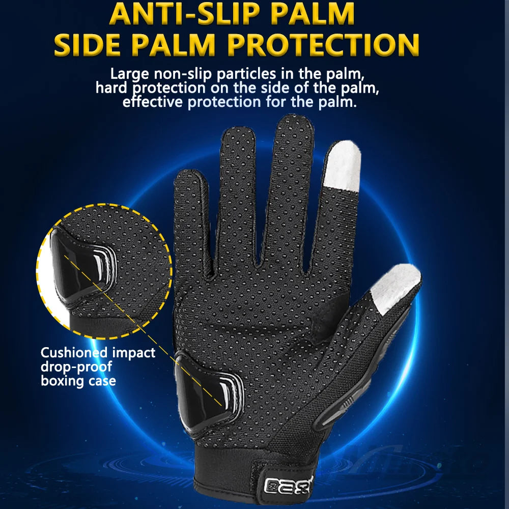 Black anti-slip palm side palm protection gloves shown with a close-up of the palm area
