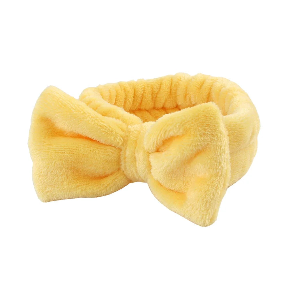Yellow microfiber spa headband and wristband set