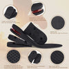 Semelles de chaussures noires avec coussin d'air amovible et boucle triangulaire pour augmenter la hauteur et le soutien